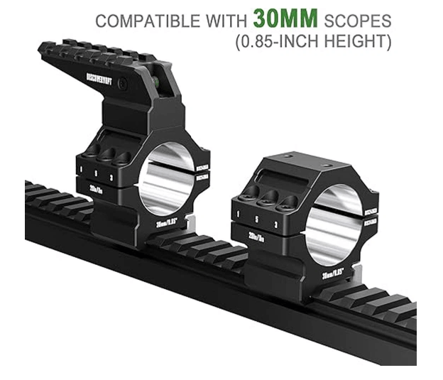 Кільця Discovery Optics 7075 Heavy Duty (30 мм) Low на Picatinny з рівнем Фото 2